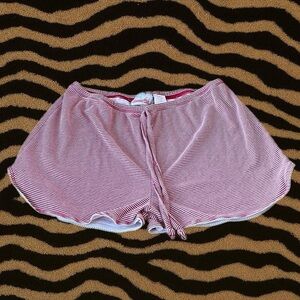 Glamour Chik Low Rise White & Red Striped Lounge Shorts – Size L
